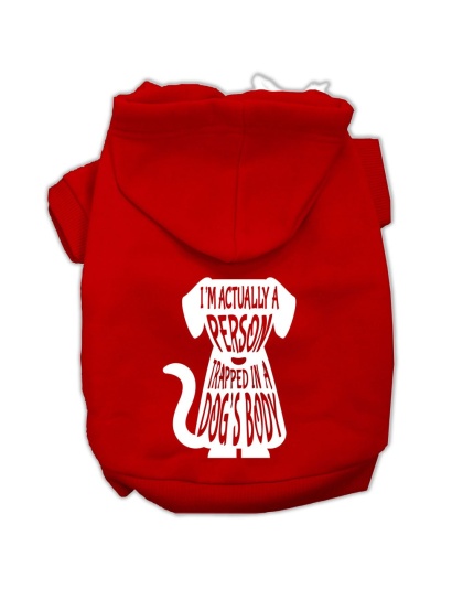 Trapped Screen Print Pet Hoodies Red Size Lg