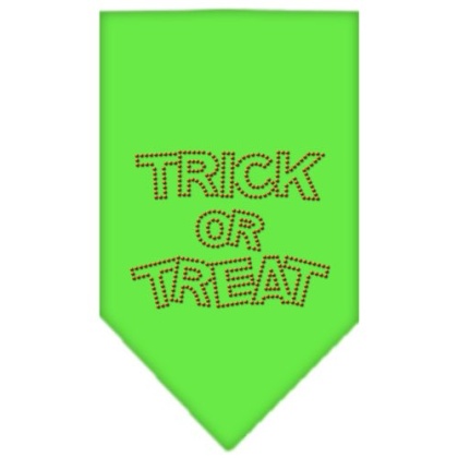 Trick or Treat Rhinestone Bandana Lime Green Large