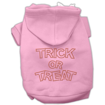 Trick or Treat Rhinestone Hoodies Pink L