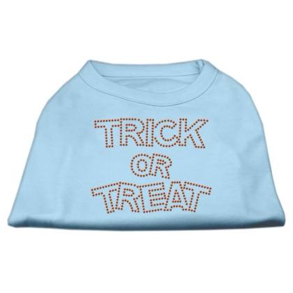 Trick or Treat Rhinestone Shirts Baby Blue L