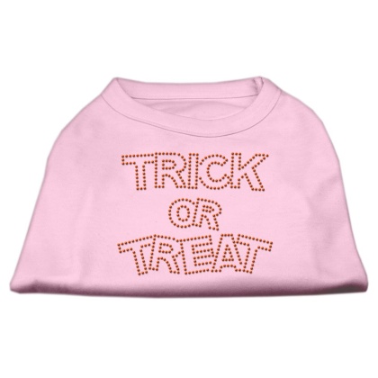 Trick or Treat Rhinestone Shirts Light Pink L