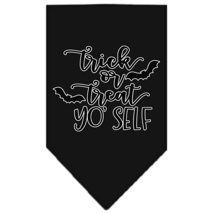 Trick or Treat Yo' Self Screen Print Bandana Black Large