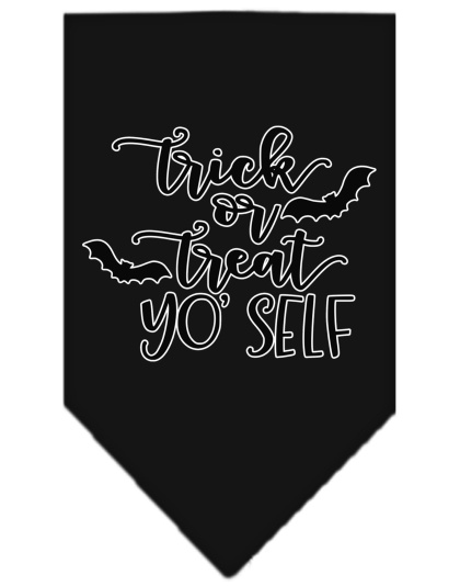 Trick or Treat Yo' Self Screen Print Bandana Black Large