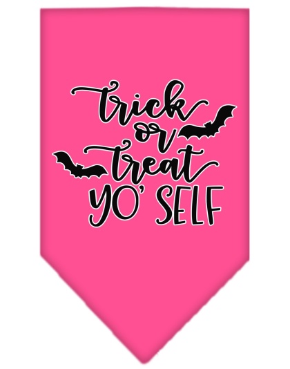 Trick or Treat Yo' Self Screen Print Bandana Bright Pink Large