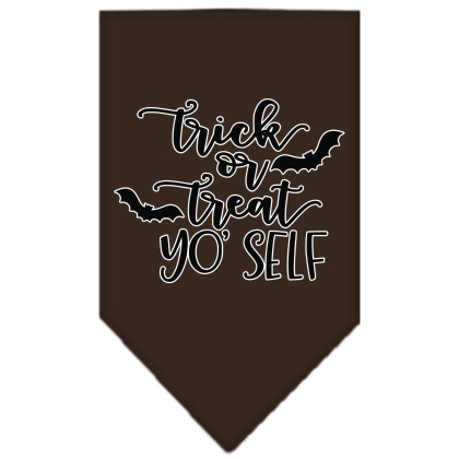 Trick or Treat Yo' Self Screen Print Bandana Cocoa Large