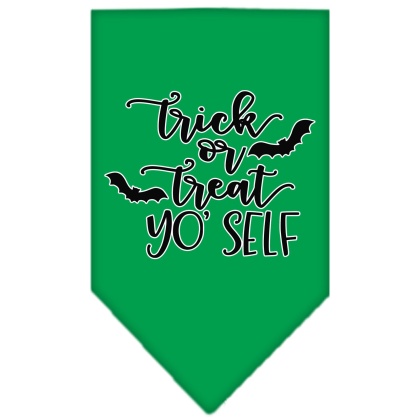 Trick or Treat Yo' Self Screen Print Bandana Emerald Green Large