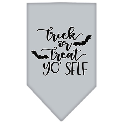 Trick or Treat Yo' Self Screen Print Bandana Grey Large