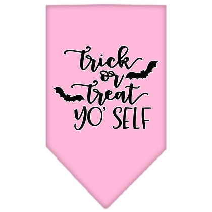 Trick or Treat Yo' Self Screen Print Bandana Light Pink Large