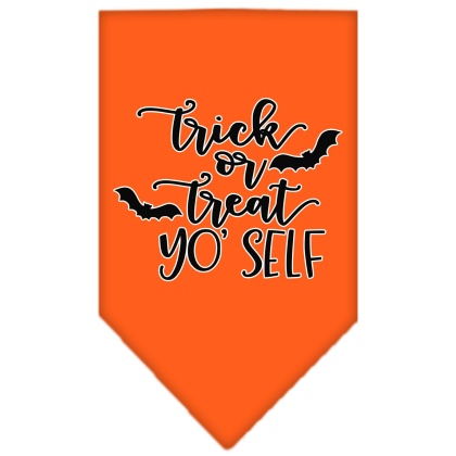 Trick or Treat Yo' Self Screen Print Bandana Orange Large