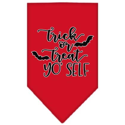 Trick or Treat Yo' Self Screen Print Bandana Red Large