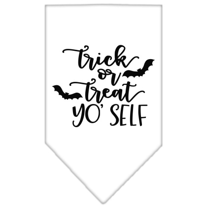 Trick or Treat Yo' Self Screen Print Bandana White Large