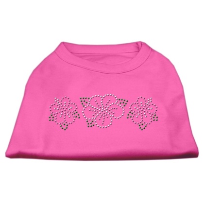 Tropical Flower Rhinestone Shirts Bright Pink L