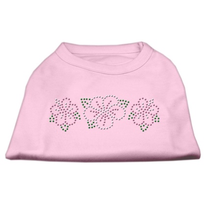 Tropical Flower Rhinestone Shirts Light Pink L