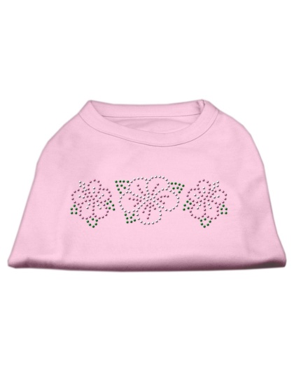 Tropical Flower Rhinestone Shirts Light Pink L