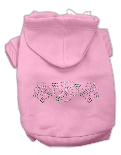 Tropical Flowers Rhinestone Hoodies Pink L