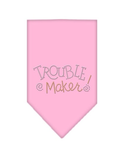 Trouble Maker Rhinestone Bandana Light Pink Large