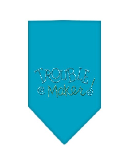 Trouble Maker Rhinestone Bandana Turquoise Large