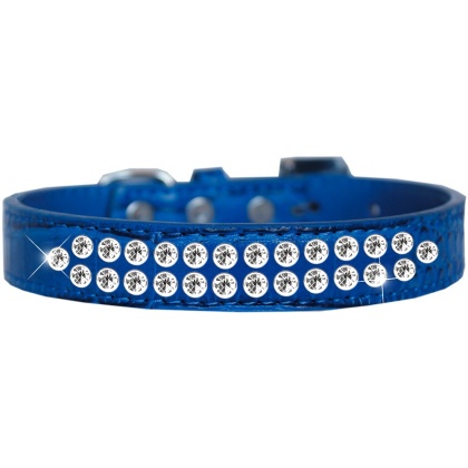 Tulsa Plain Croc Dog Collar Blue Size 12