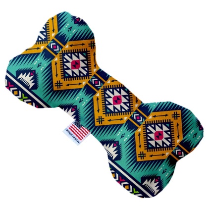 Turquoise Southwest 10 inch Canvas Bone Dog Toy