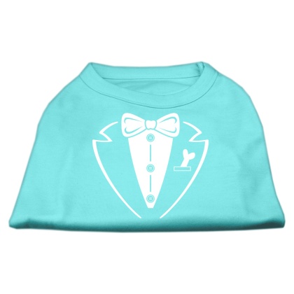 Tuxedo Screen Print Shirt Aqua Lg