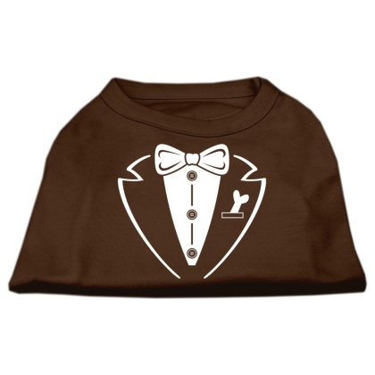 Tuxedo Screen Print Shirt Brown Lg