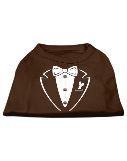 Tuxedo Screen Print Shirt Brown Lg