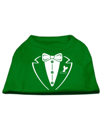 Tuxedo Screen Print Shirt Emerald Green Lg