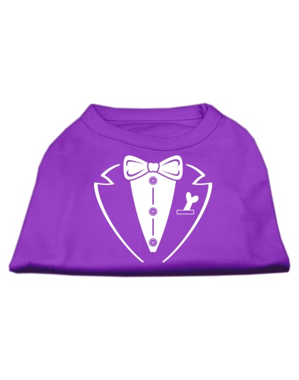 Tuxedo Screen Print Shirt Purple Lg