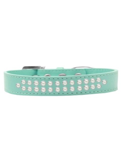 Two Row Pearl Size 12 Aqua Dog Collar