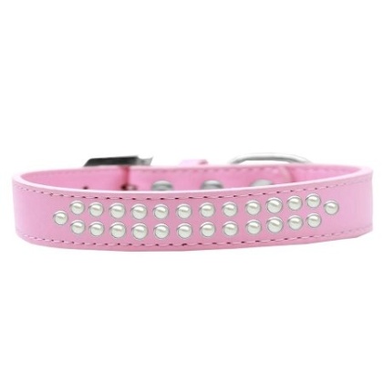 Two Row Pearl Size 12 Light Pink Dog Collar