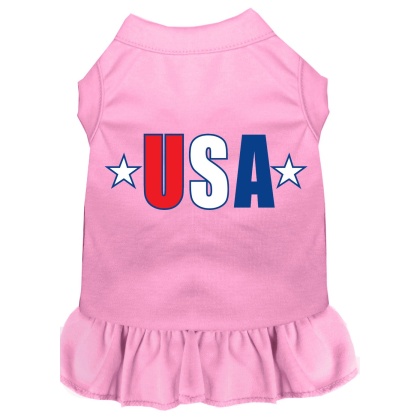 USA Star Screen Print Dress Light Pink 4X (22)