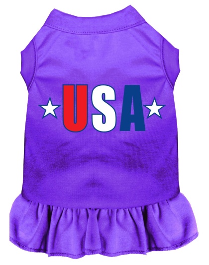 USA Star Screen Print Dress Purple 4X (22)