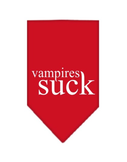 Vampires Suck Screen Print Bandana Red Large