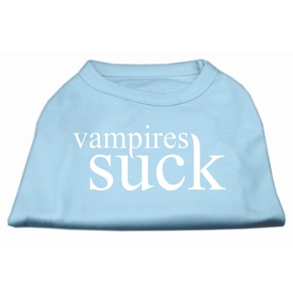 Vampires Suck Screen Print Shirt Baby Blue L