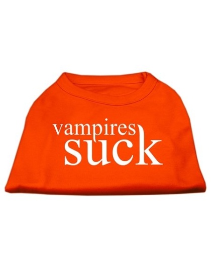 Vampires Suck Screen Print Shirt Orange Lg