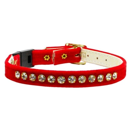 Velvet Breakaway Cat Collar Red 10