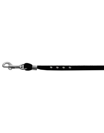 Velvet Step-In Harness Black VL 3/8 Match-Jwl Leash Silver Hrdw