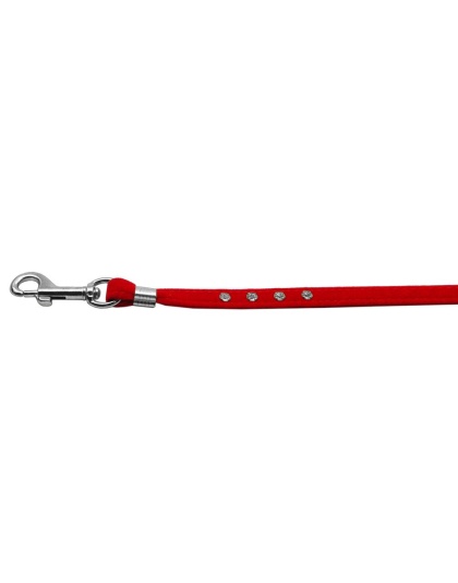 Velvet Step-In Harness Red VL 3/8 Match-Jwl Leash Silver Hrdw