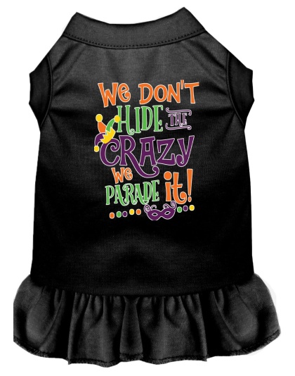 We Don't Hide the Crazy Screen Print Mardi Gras Dog Dress Black 4X