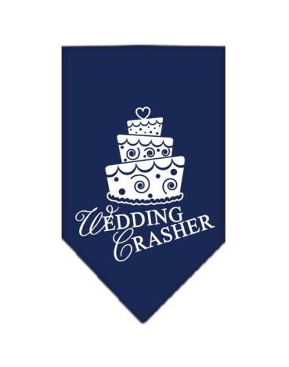 Wedding Crasher Screen Print Bandana Navy Blue large