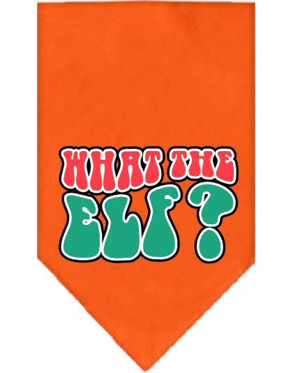 What the Elf Screen Print Bandana Orange Size Small