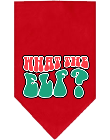 What the Elf Screen Print Bandana Red Size Small