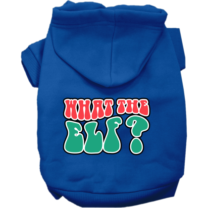 What the Elf Screen Print Dog Hoodie Blue Size XS