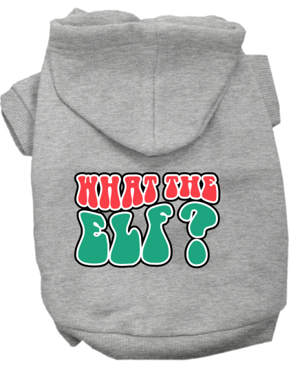 What the Elf Screen Print Dog Hoodie Grey Size XS