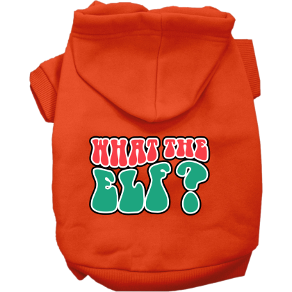 What the Elf Screen Print Dog Hoodie Orange Size XS
