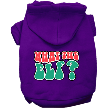 What the Elf Screen Print Dog Hoodie Purple Size XS