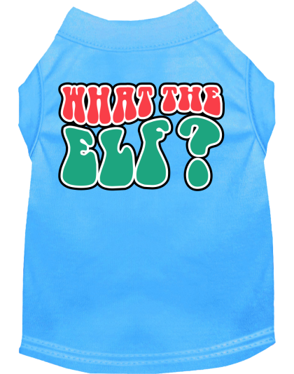 What the Elf Screen Print Dog Shirt Bermuda Blue Size XS