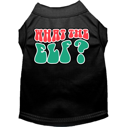 What the Elf Screen Print Dog Shirt Black Size XS