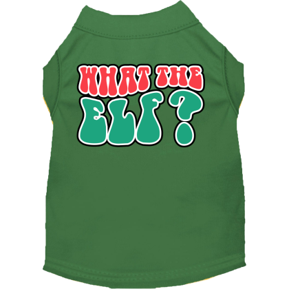 What the Elf Screen Print Dog Shirt Green Size XS