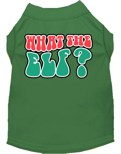 What the Elf Screen Print Dog Shirt Green Size XS